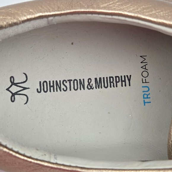 Johnston & Murphy Metallic Rose Gold Leather Sneakers Size 9 - Picture 9 of 14